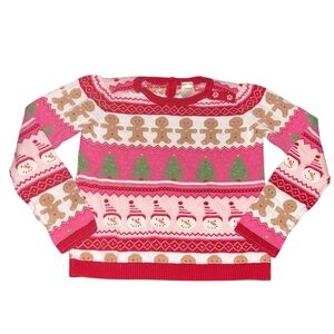 Gymboree Girls Festive Pink Christmas Sweater